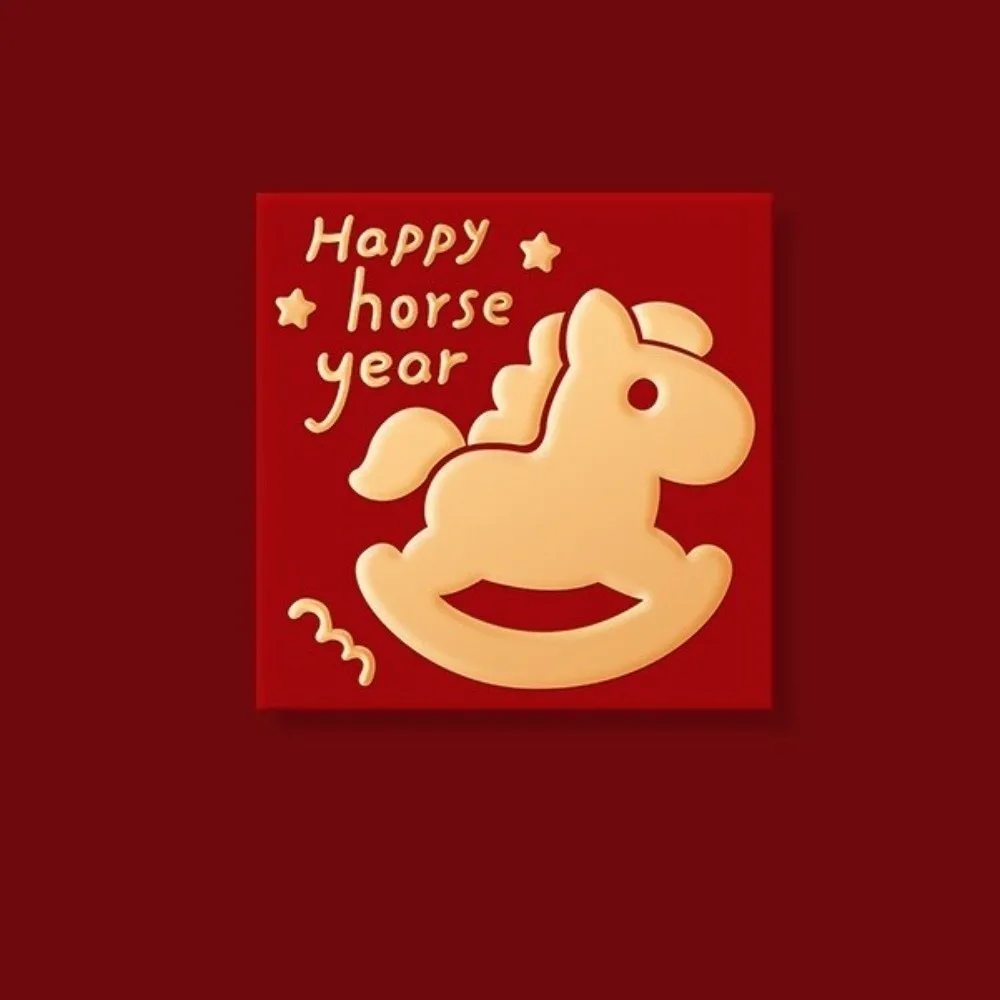

30Pcs Cute Design Horse Year Red Envelopes Creative Style Red Color Cartoon Red Envelopes Small Size New Year Red Envelopes