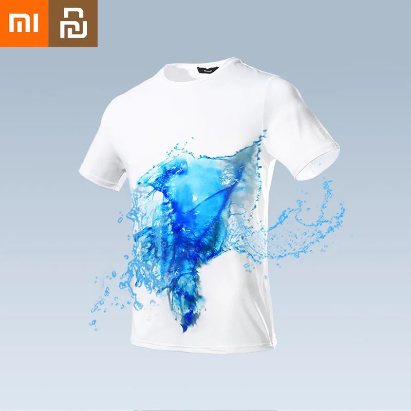 

Xiaomi Youpin Men T-Shirt Super Hydrophobic Anti-Fouling Stretch T-Shirt Light Breathable Elastic Waterproof High Quality Shirts
