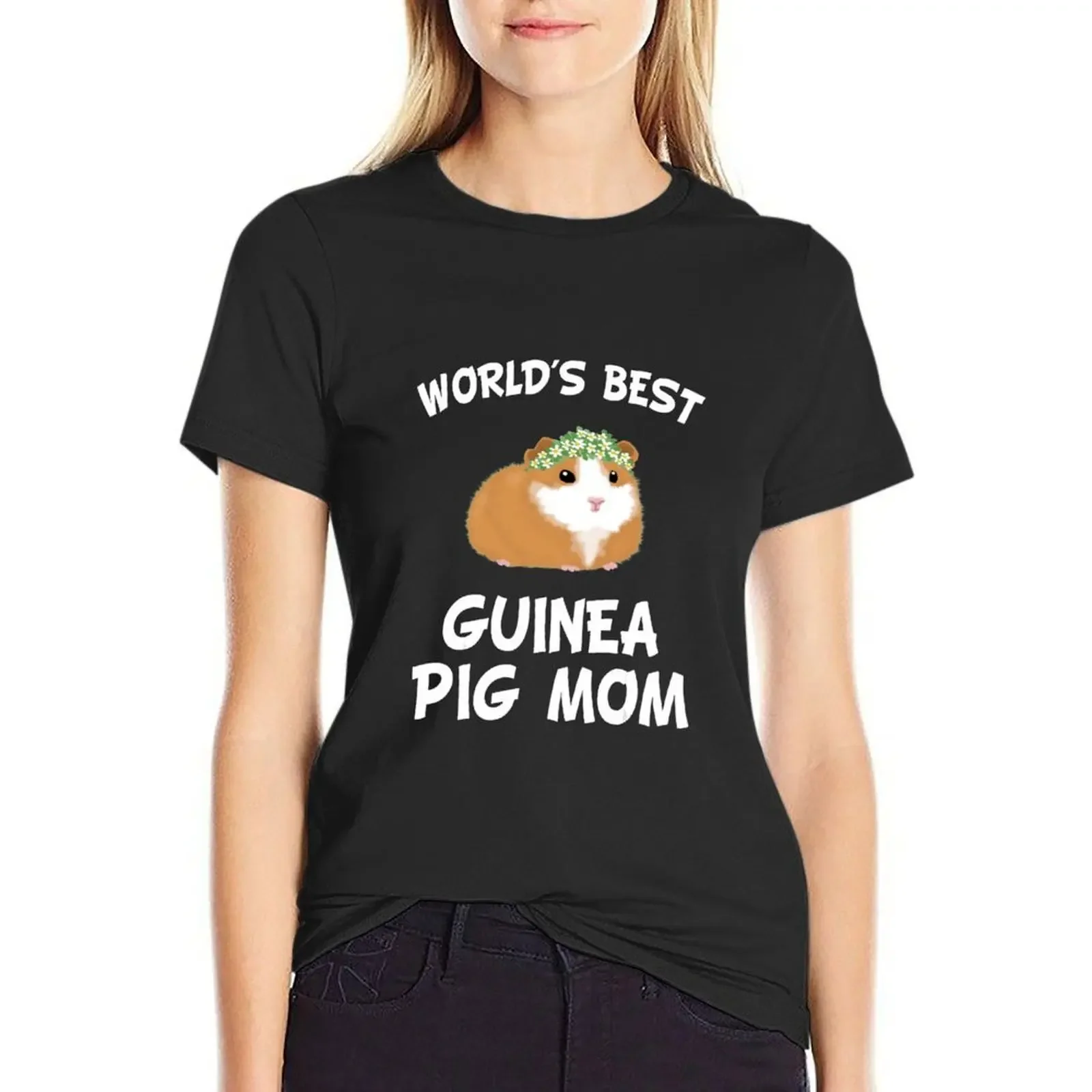 

Worlds Best Guinea Pig Mom T-Shirt plus size tops blacks new edition t shirt Women