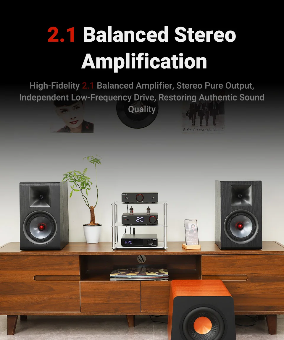 AIYIMA Audio A20 Stereo-Leistungsverstärker PFFB Vollständig Symmetrischer HiFi 2.0 Verstärker mit HPF Hochpassfilter für Passive Lautsprecher – Detail 7