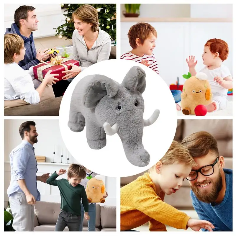 Éléphant en peluche de dessin animé pour enfants, animal en peluche, jouet en peluche doux, mignon, bébés et tout-petits, 13.8 po