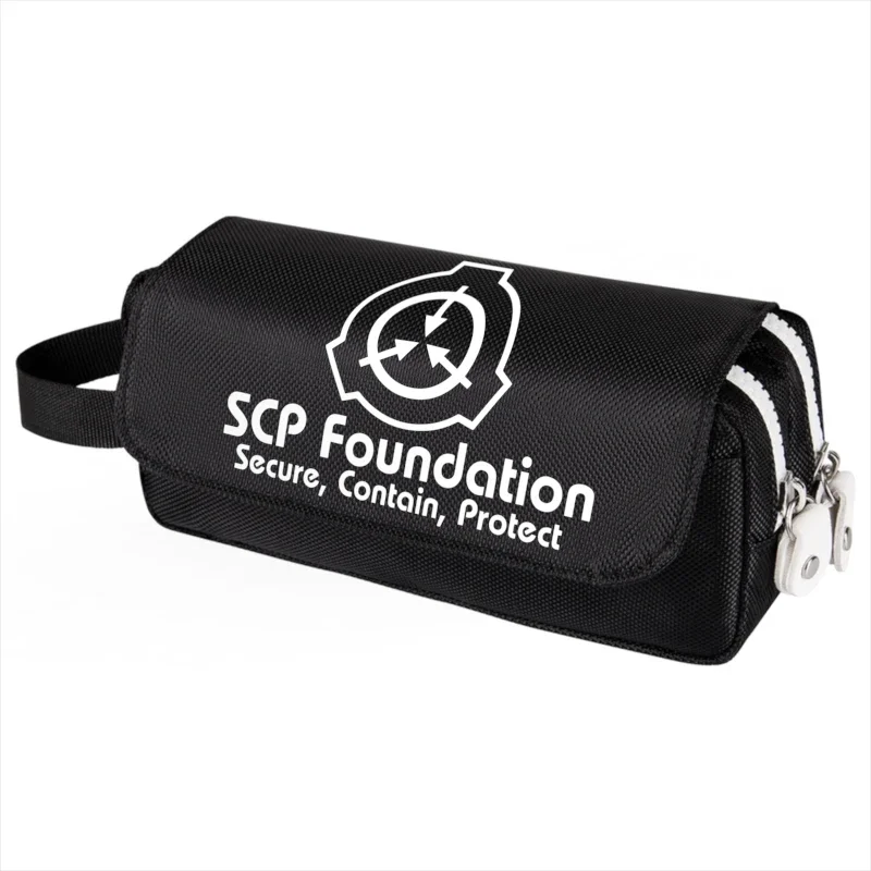 SCP Foundation pencil case cartoon multi layer large capacity multifunctional pen bag organizer pouch school stationery