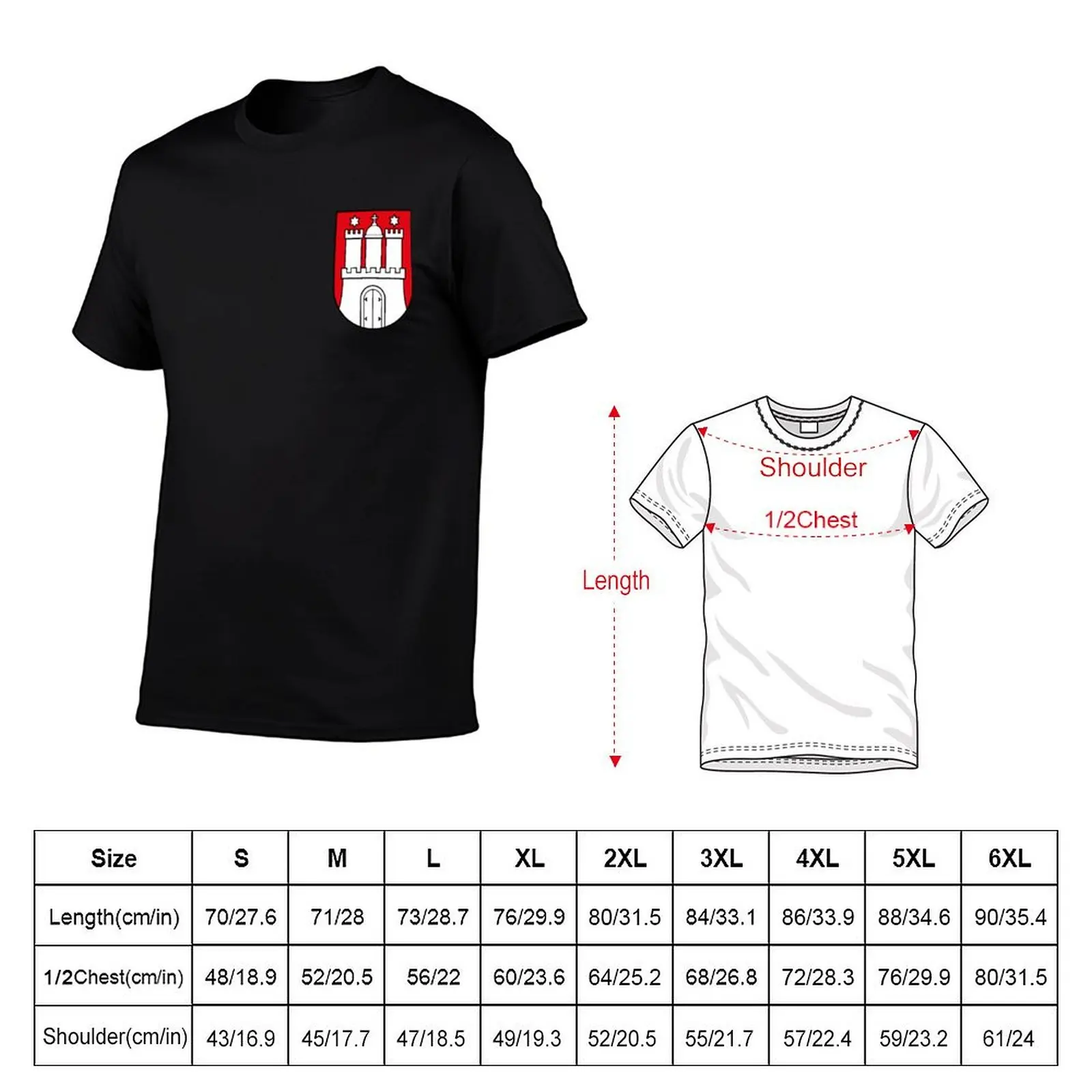 Hamburg coat of arms (minor), Germany T-Shirt Outdoor Working T-Shirt