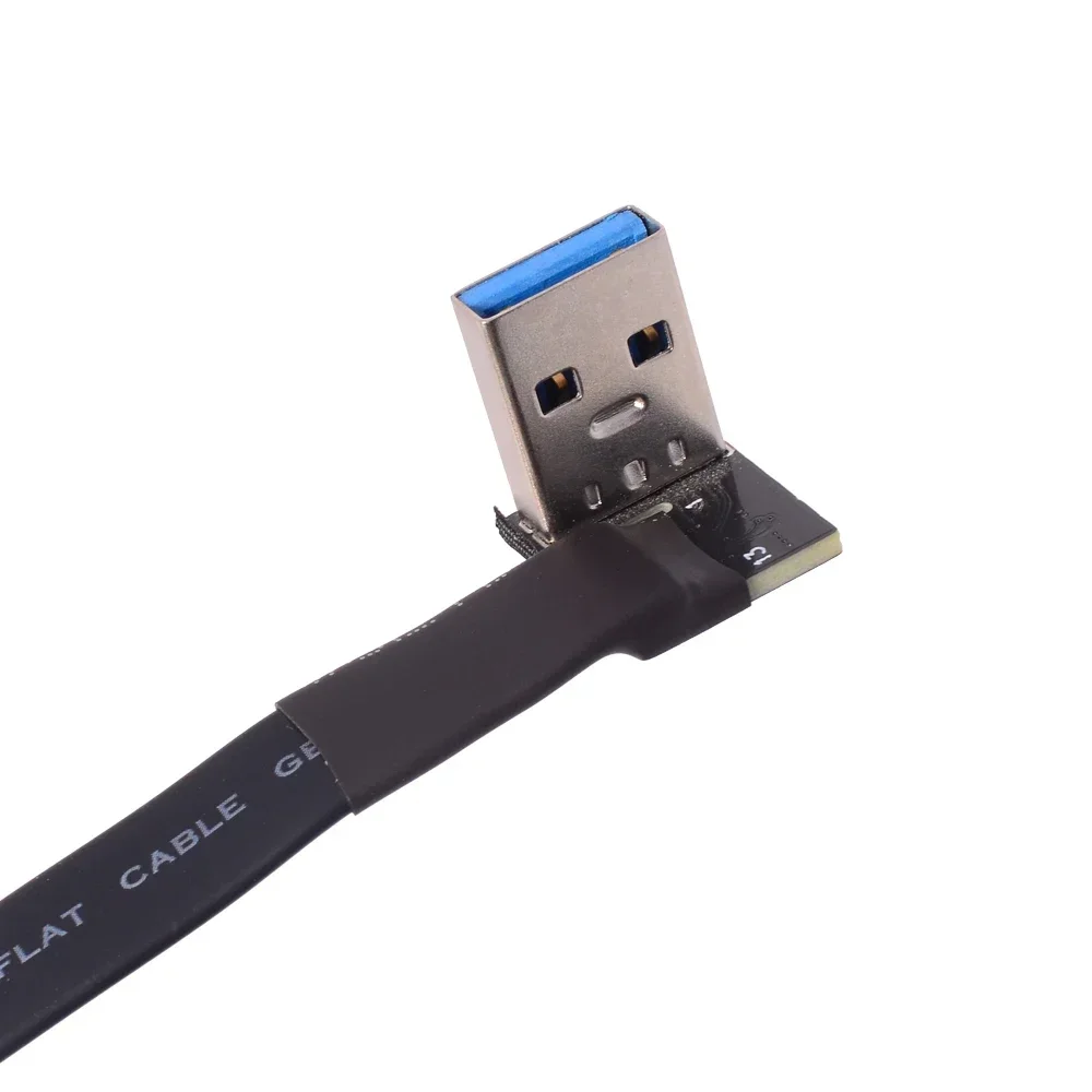 3-300CM USB 3.0 USB-A to Micro-B Ribbon Flat Cable Male to Male FPC USB3.0 Type A Micro B 90 Degree Connector Up Down Left Right