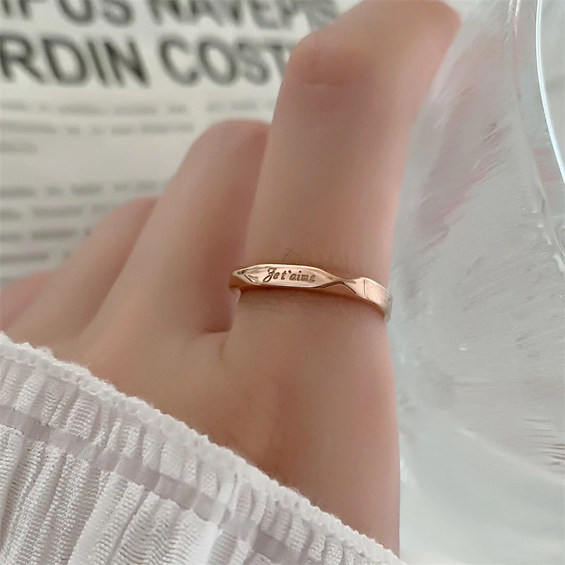 French JETAIME Love You Word Rings Fashion Personality 2022 New Titanium Steel couple Rings Jewelry Accessories Wholesale