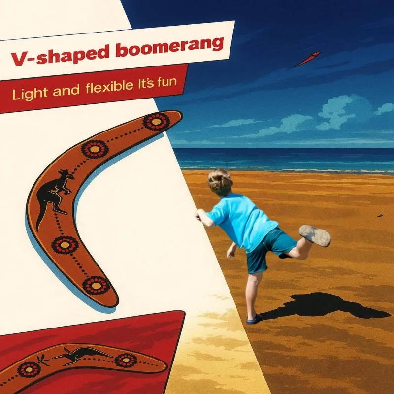 

V-образная деревянная вращающаяся игрушка-кенгуру, летающая тарелка, метание, захватывающая, уличная детская игрушка, интерактивный игровой реквизит для родителей и детей