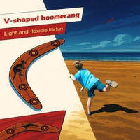 V-shaped wooden rotating toy kangaroo flying saucer throwing grabbing outdoor children's toy parent-child interactive game props