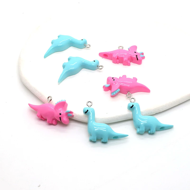 10pcs Cartoon Dinosaur Tortoise Resin Earring Charms Cute Mini Small Animal Bracelet Necklace Pendant DIY Jewelry Accessory D78