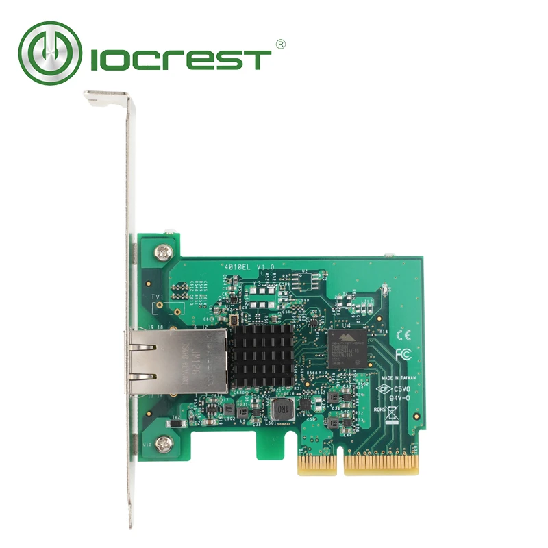 IOCREST PCI-Express x4 to single port 10G/2.5G/1000M/100/10M RJ45 Lan Adapter Ethernet gigabit nic network card