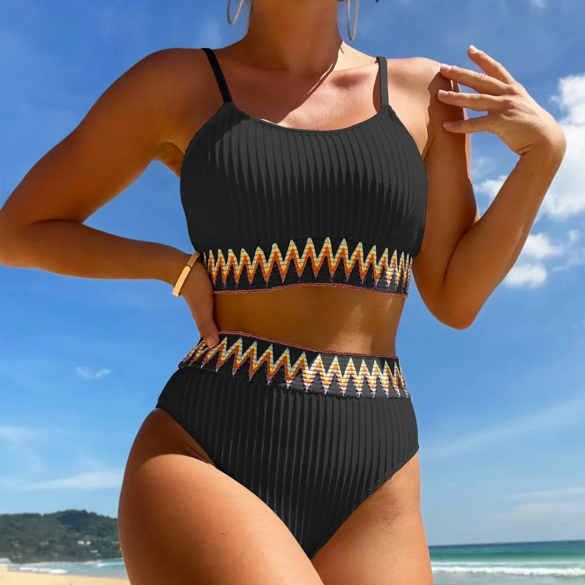 

Split Bikini Swimsuit for Women High Waist Bikini Tight Fitting Sexy Swimsuit Swimwear Women Bathing Suit Women