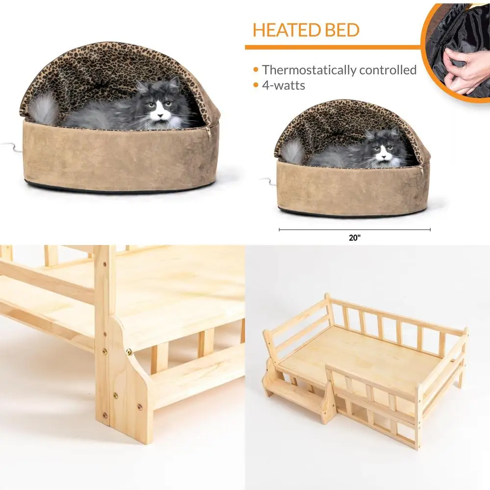 

elevated solid wood pet bed with rails for dogs and cats, large size - 37.8x22.1 inches, indoor use