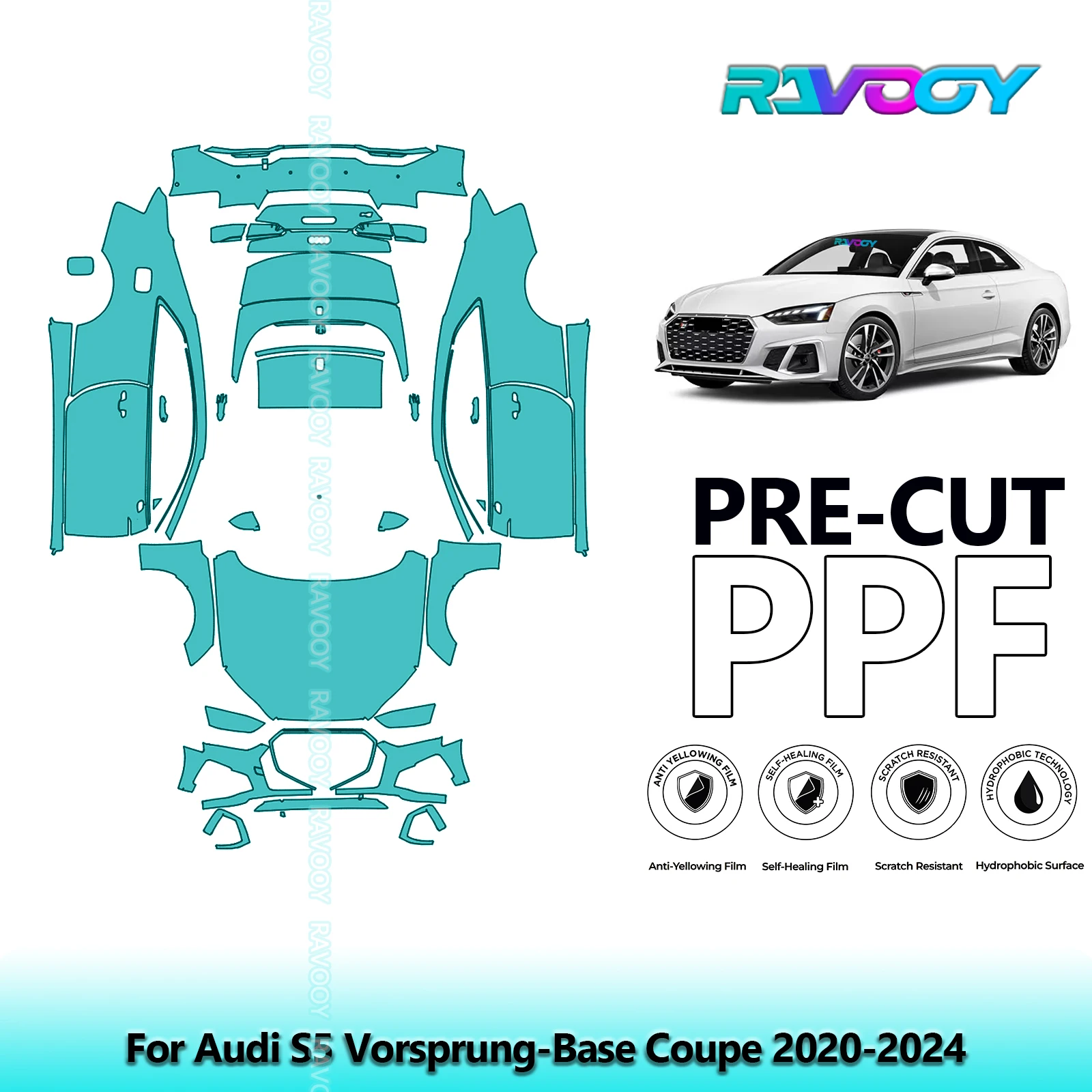 Paint Protection Film Matte - For Audi S5 Vorsprung-Base Coupe 2020-2024