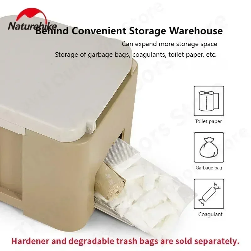 Nature-hike Portable Outdoor Toilet Adults/Child Camping Mobile WC With Cover Removable Inside-Barrel Picnic Trash Box Trash Can