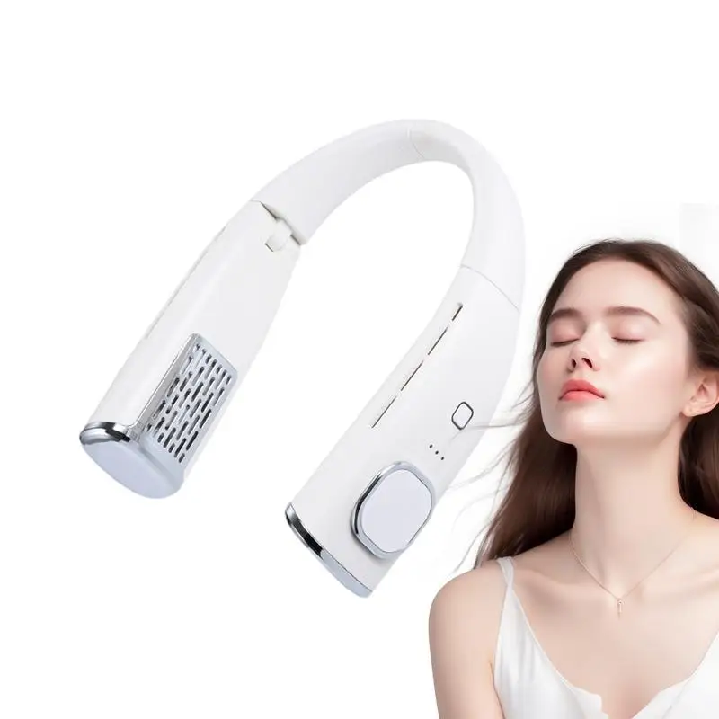 

Bladeless Neck Fan 360 Degree Airflow Cooling Fans Bladeless Folding Hands Free Personal Neckband Fan USB Rechargeable 3 Wind