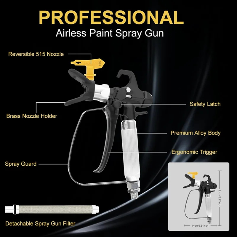 

GYTB-3600 PSI Airless Paint Sprayer For Garden For Exterior Paint/Primer With 3 Reversible Nozzle Tips(415, 515, 517) Swivel Joi