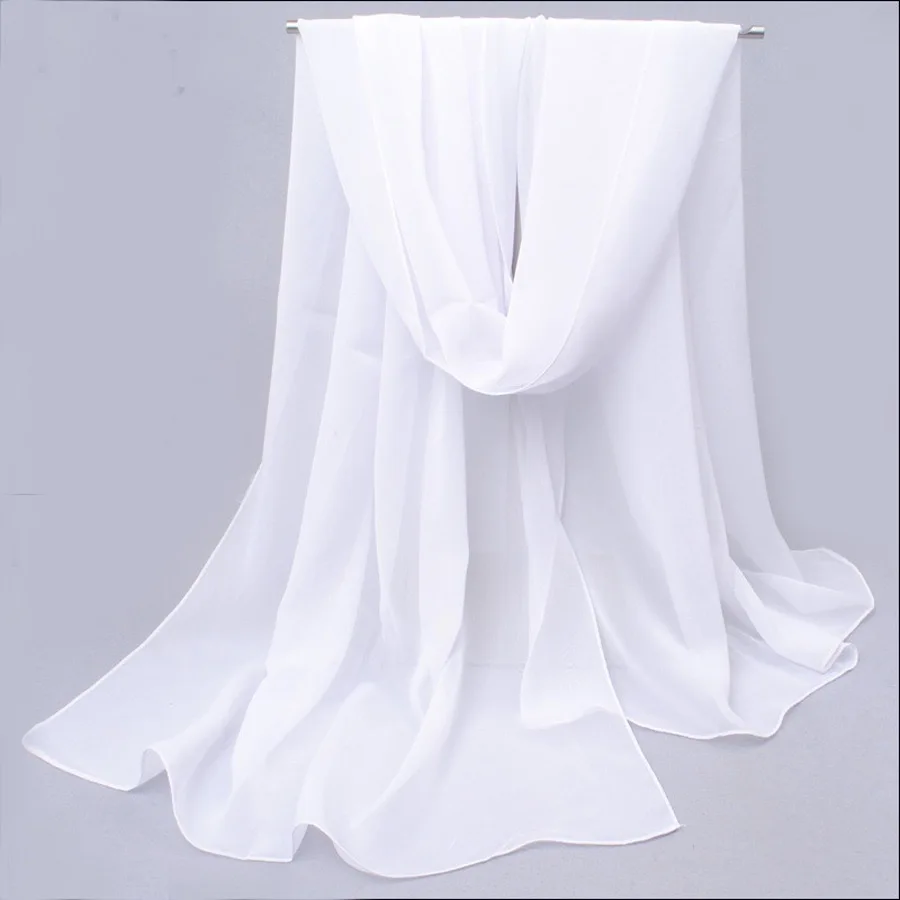 Women's Solid Color Imitation Silky Scarf Shawl, Lightweight Soft Smooth, Can Be Used As Shawl Tablecloth Curtain Wrap Belt image 6