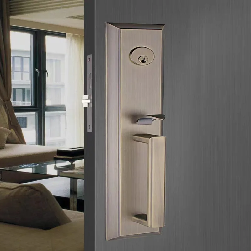 European-style villa double-leaf doors luxury anti-theft door locks, wooden double-door locks, European-style zinc alloy mechani