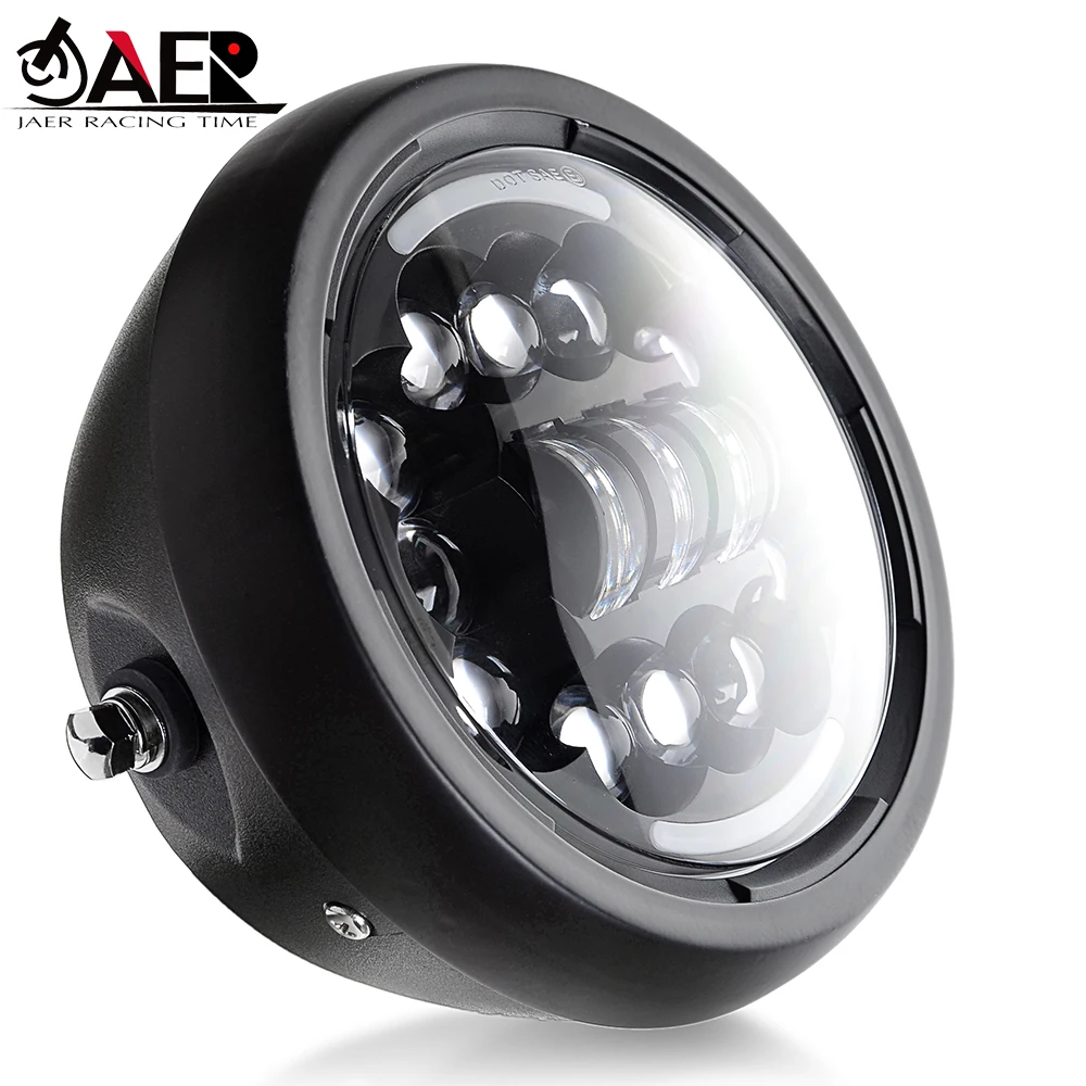 

7.5" Motorcycle LED Headlight 20W High Low Beam IP68 DRL Headlamp Head Light 12V for Harley Softail Chopper Bobber Cafer Racer