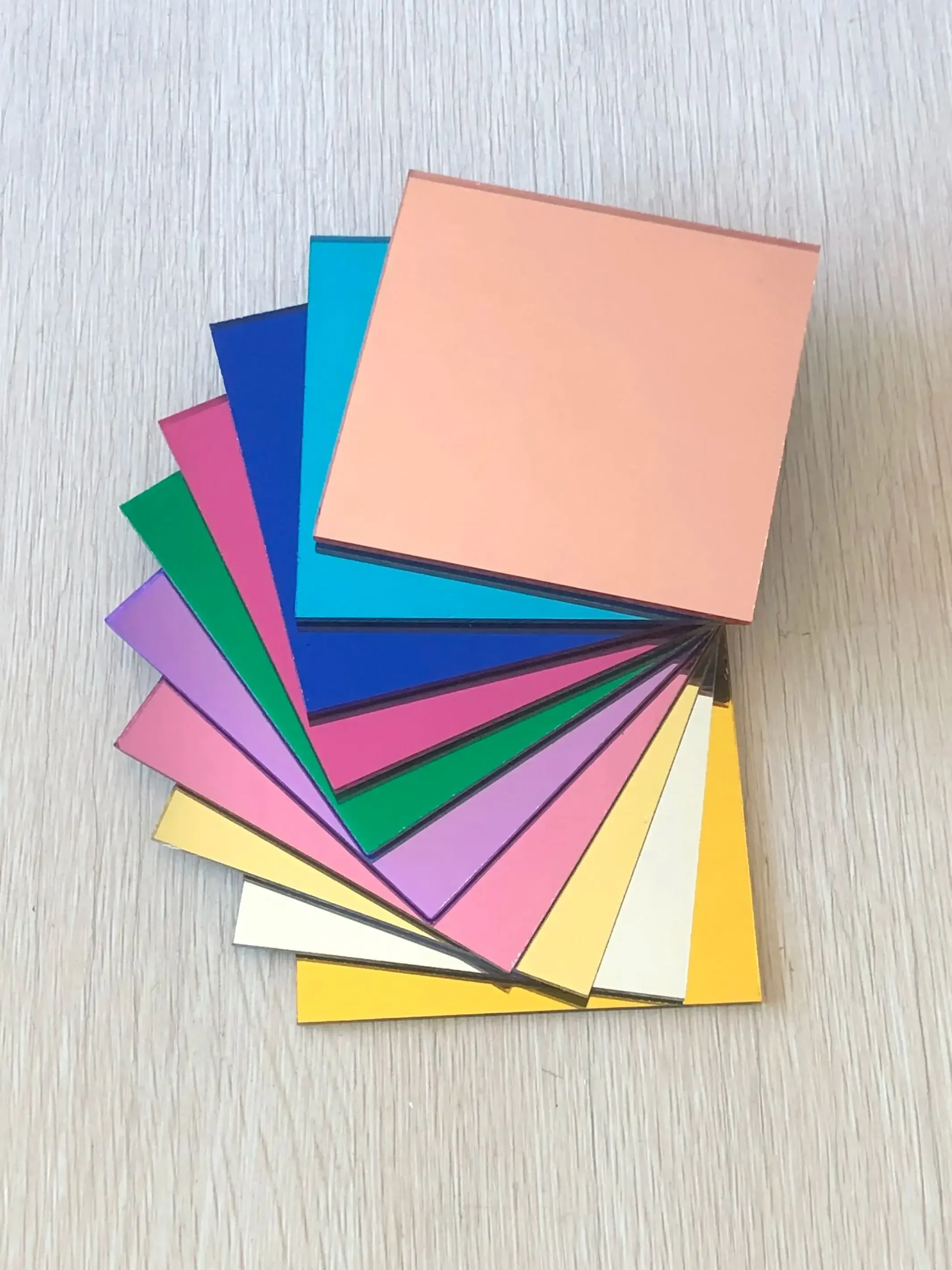 Single Faced Mirror PMMA Acrylic Panel, 2.8mm Thick Plexiglass Plate, 10 Colors for DIY Jewelry & Craft Decoration