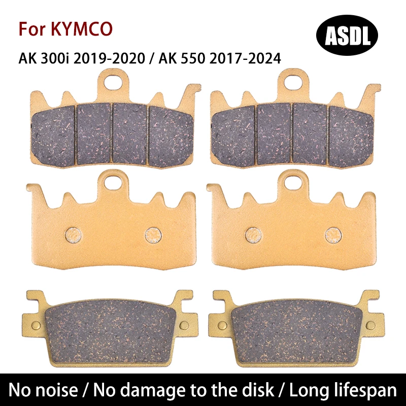 Pastillas de freno delanteras y traseras de cerámica para motocicleta, disco para KYMCO AK300I AK300 AK 300 I 2019-2020 AK 550 AK550 2017- 2023 2024 300cc 550cc
