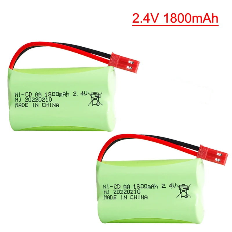 Batteria Ni-CD 2.4v 1800mah spina SM /JST per giocattoli Rc serbatoi per auto treni pistola per barche Robot Ni-CD AA 1800mah 2.4v batteria