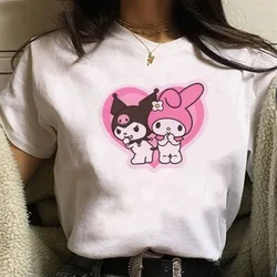Sanrio Y2k Kawaii abbigliamento donna t-shirt Harajuku Cartoon Tees My Kuromied Melodyed Tshirt femminile sciolto estate Top Family Outfits