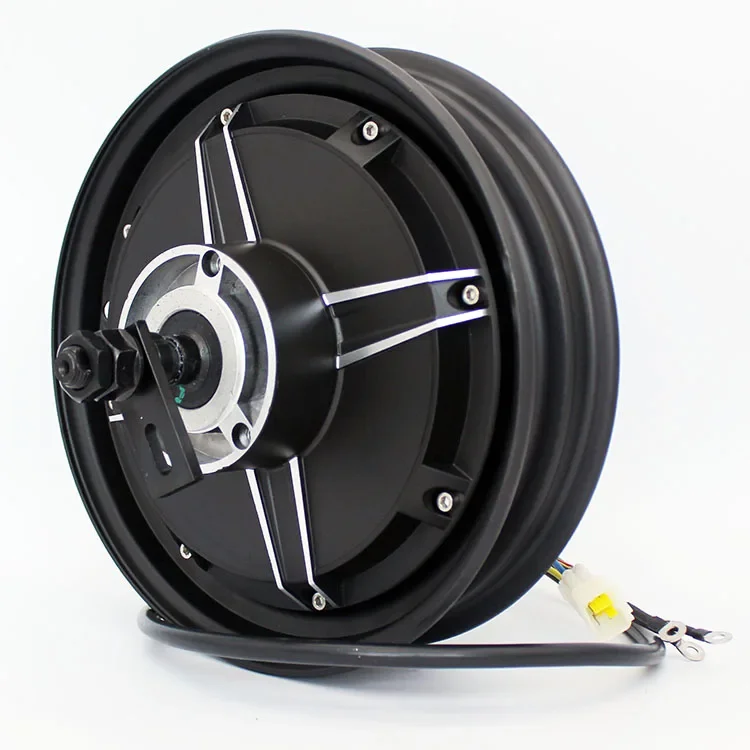 Motor de motocicleta sem escova de 10 polegadas 3000W 72V com freio a disco