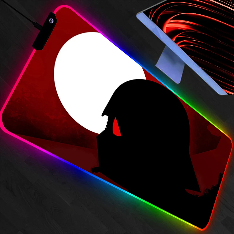 

RGB Mouse Pad Backlight Gamer XXL Keyboard LED Desk Mouse Mat Carpet Rubber Tapis Souris Gaming Mousepad Star Wars Anime
