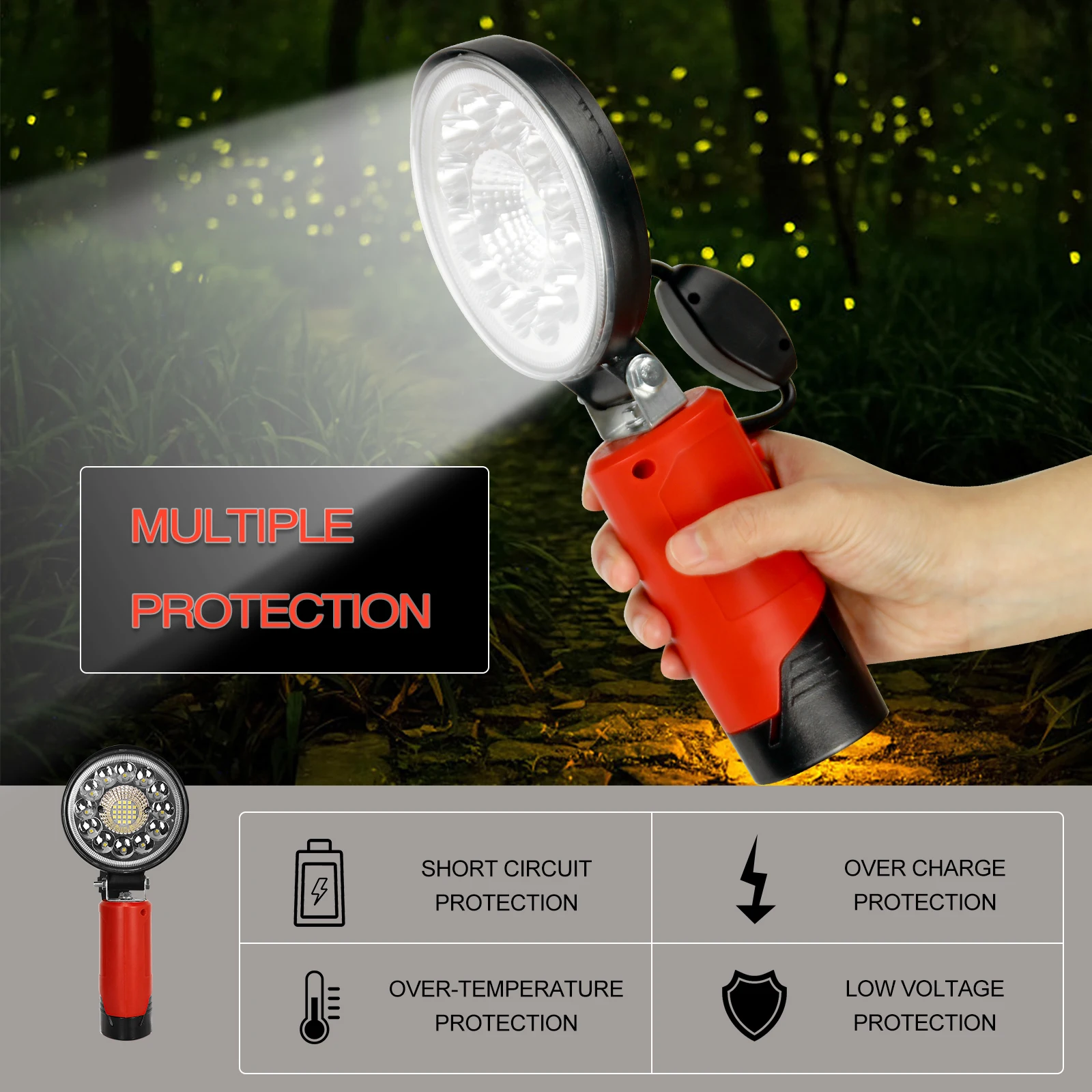 27W LED Work Light M12 Lamps for Milwaukee 10.8V-12V Li-ion Battery Circular Lamp Outdoor Camping Portable Light Flashlight