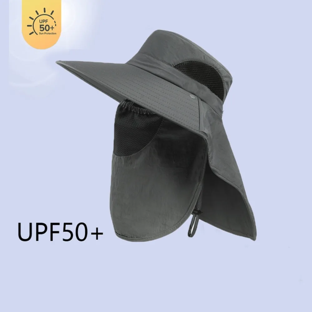 

Fishing Caps Caps Mask Set Bucket Hat Sunscreen Wide Brim Fisherman Hat Neck Headband UV Protection Sun Hat Climbing