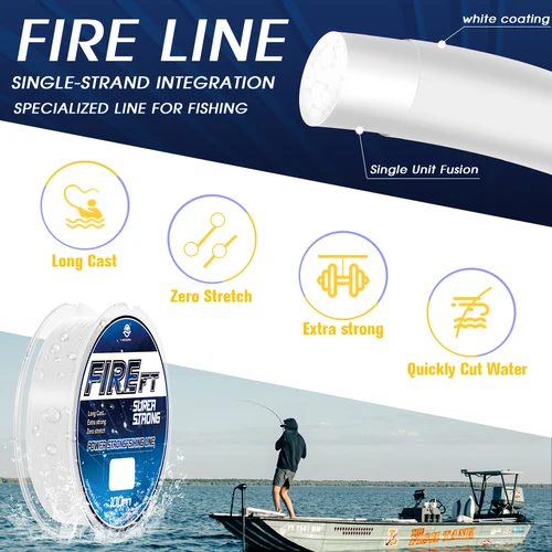 Imagen 2 del producto ZUKIBO FIRE FT Línea trenzada microfundida de un solo hilo 100M/200M/300M/500M Línea de hielo suave, delgada, de alta resistencia y resistente a la abrasión