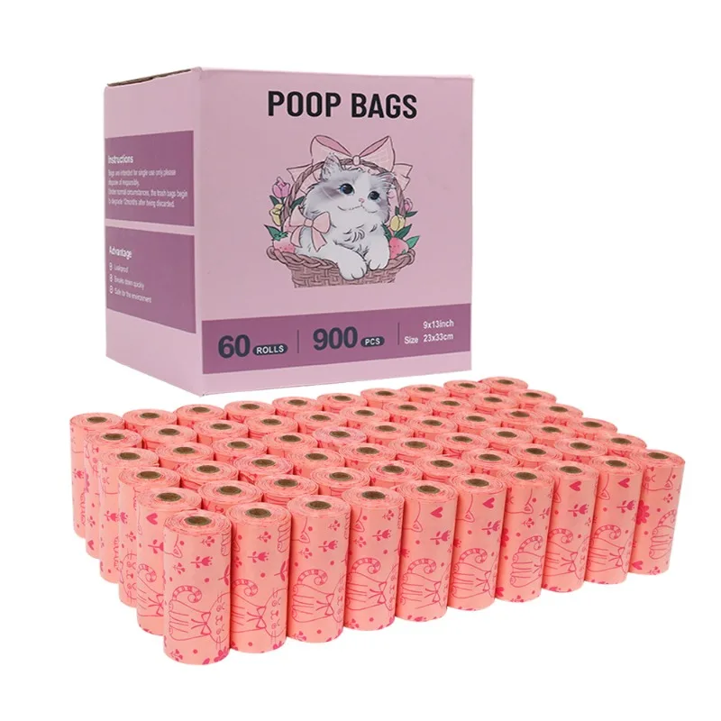 Biodegradable Pet Garbage Bags, Dog Litter Bags, Lemon-scented Cat Litter Bags, Cute and Environmentally Friendly Poop Bags