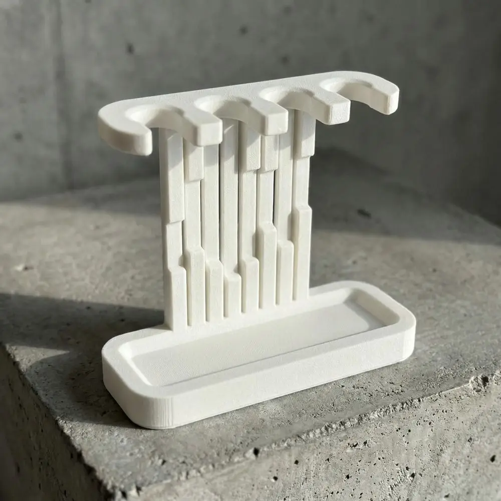 4 Slots Toothbrush Head Holder Plastic Floor Mount Toothbrush Organizer 3D Printed Vertical Bathroom Storage Rack