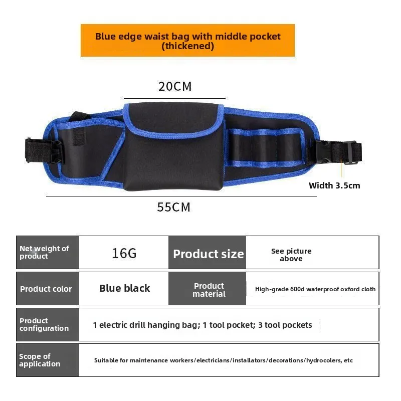 Elektriker-Werkzeugtasche für Männer, robust, langlebig, einfach zu reparieren, tragbare kleine Multifunktionstasche, Hardware-Aufbewahrungs-Werkzeugtasche