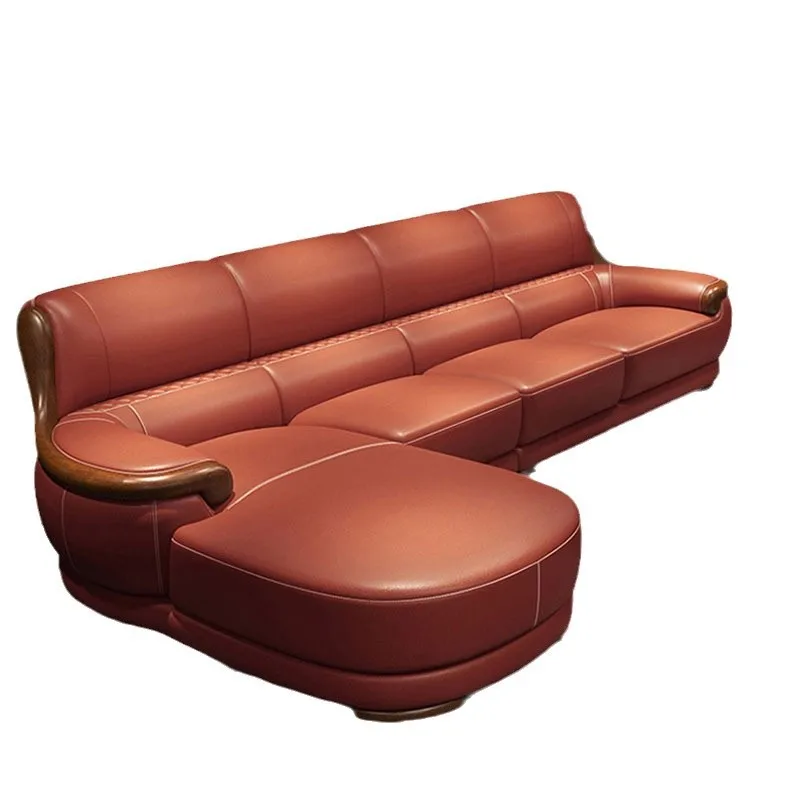 

Nordic, leather, sofa, modern, minimalist, Italian, high-end, living room, corner