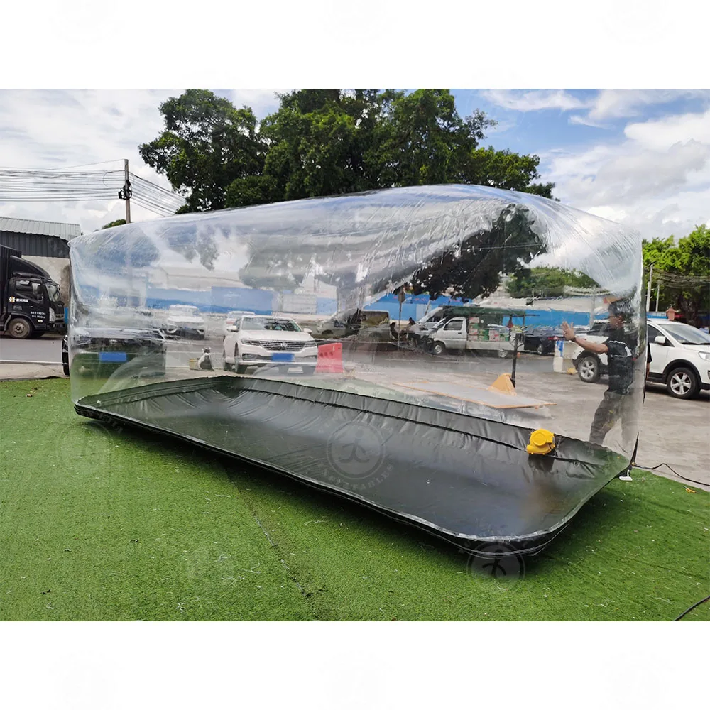 Custom Portable Dust Protection Transparent Clear PVC Car Cover Inflatable Car Garage Shelter Storage Bubble Tent
