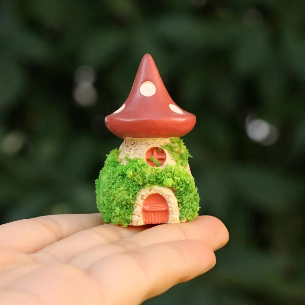 Miniature House Ornament Mini Cartoon House Figurine Set Miniature Fairy Garden Decorations Micro Landscape Accessories