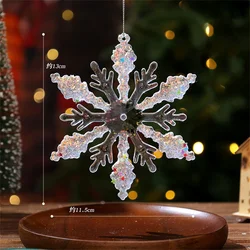 1 stuks kristalheldere sneeuwvlok kerstboom hangers ijspegel decoraties voor vakantie winterfeest transparant hangend ornament