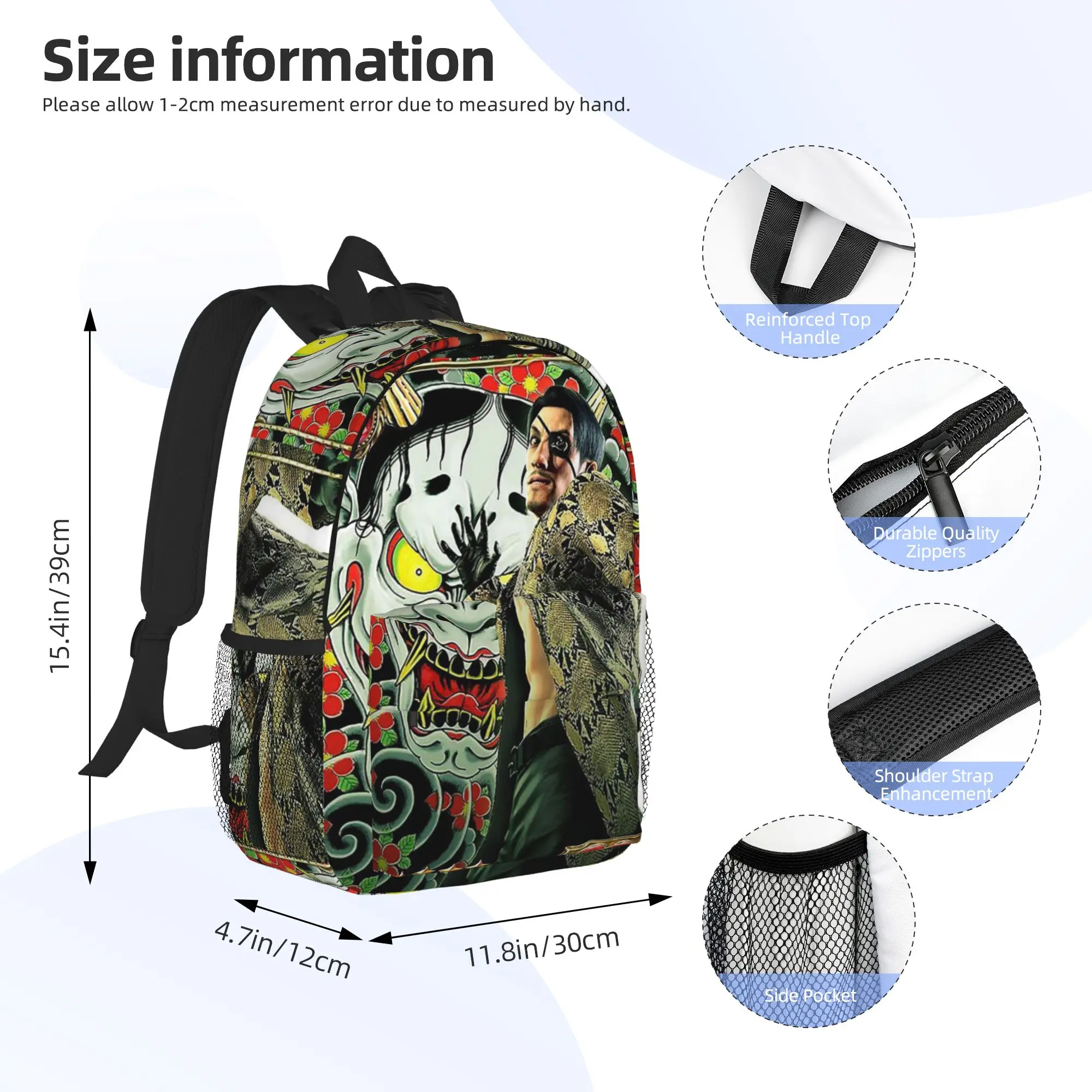 Yakuza Like a Dragon Goro Majima Backpack Hot Sale Daypack Large Capacity Boy Girl BookBag Shoulder Bag for Men Women School Bag