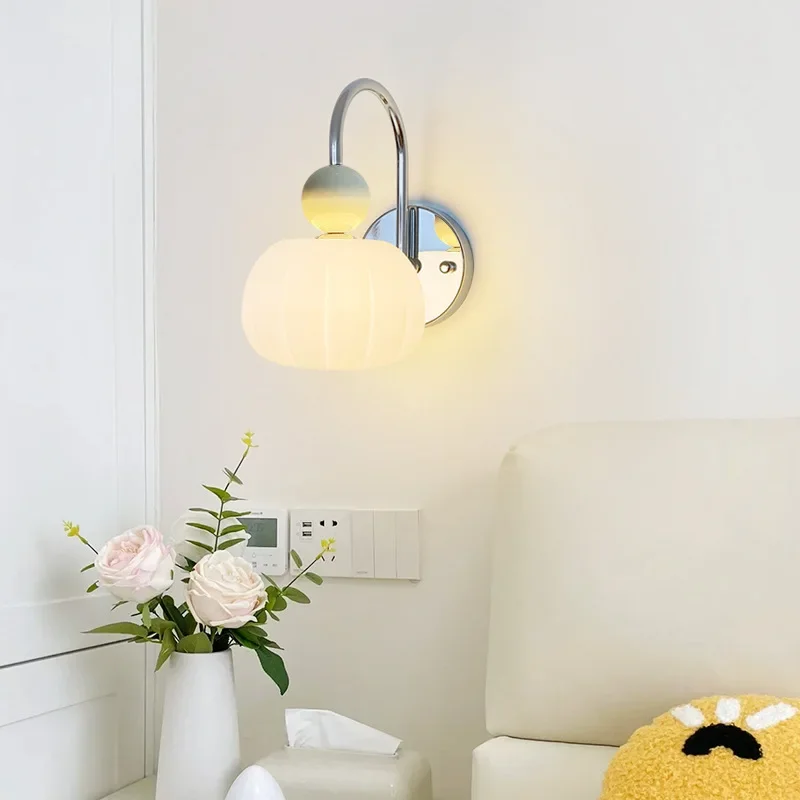 

New Cream Style Bedroom Wall Lamp Simple Cozy Bedroom Study Bedside Wall Lamp Simple Internet Celebrity French Aisle Light