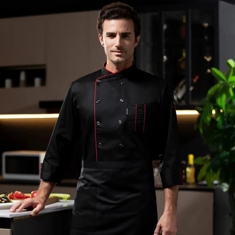 Western Restaurant Kochuniform Herbst Winter Outfit Catering Hotel Kantine Bäcker Konditorei Arbeitskleidung Langarm