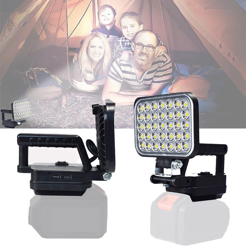 Working Light For Makita LED Floodlight Flashlight 3/4/5/8 in Suitable 14.4-20V Lithium Battery BL1830 BL1840 Carry Handles Lamp
