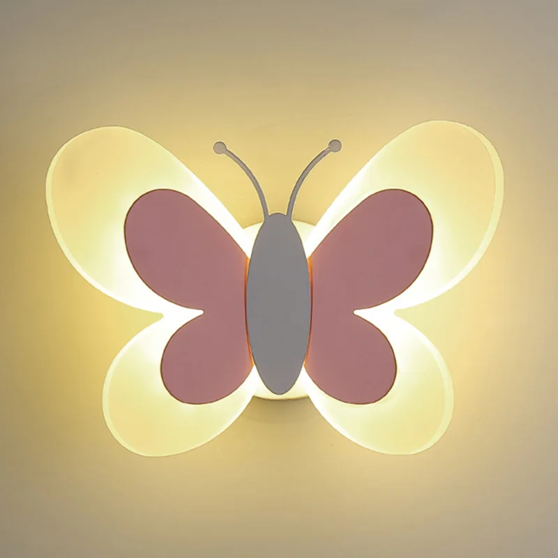 Modern Children\'s Room Butterfly Wall Light For Bedroom Bedside Wall Lamp Creative Personality Wall Decor LED Butterfly Sconce