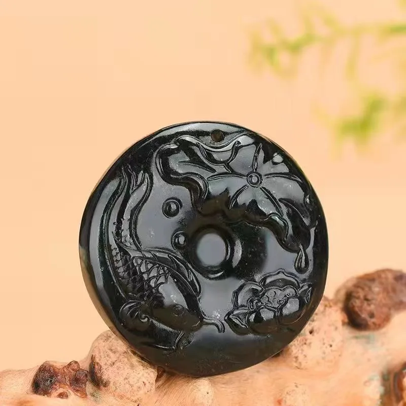 Natural Tibetan Jade Medicine King Stone Fuyu Brand Pendant Active Magnetic Brand Men's and Women's Pendant