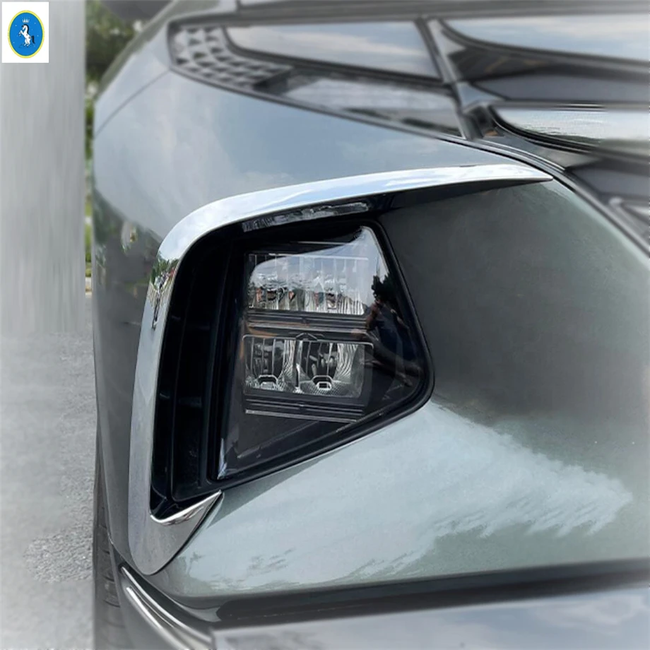 

For Hyundai Tucson NX4 2021 2022 2023 Carbon Fiber Look Front Fog Lamp Eyebrow Wind Knife Cover Trim ABS Car Styling Accessories