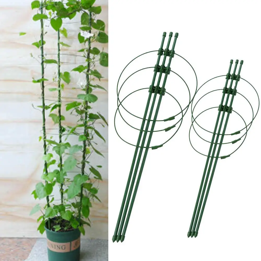 1 Set Plastic Green Durable Garden Supplies Climbing Vine Rack Decorative Trellis Bracket Potted Support Frame Tomato Cage