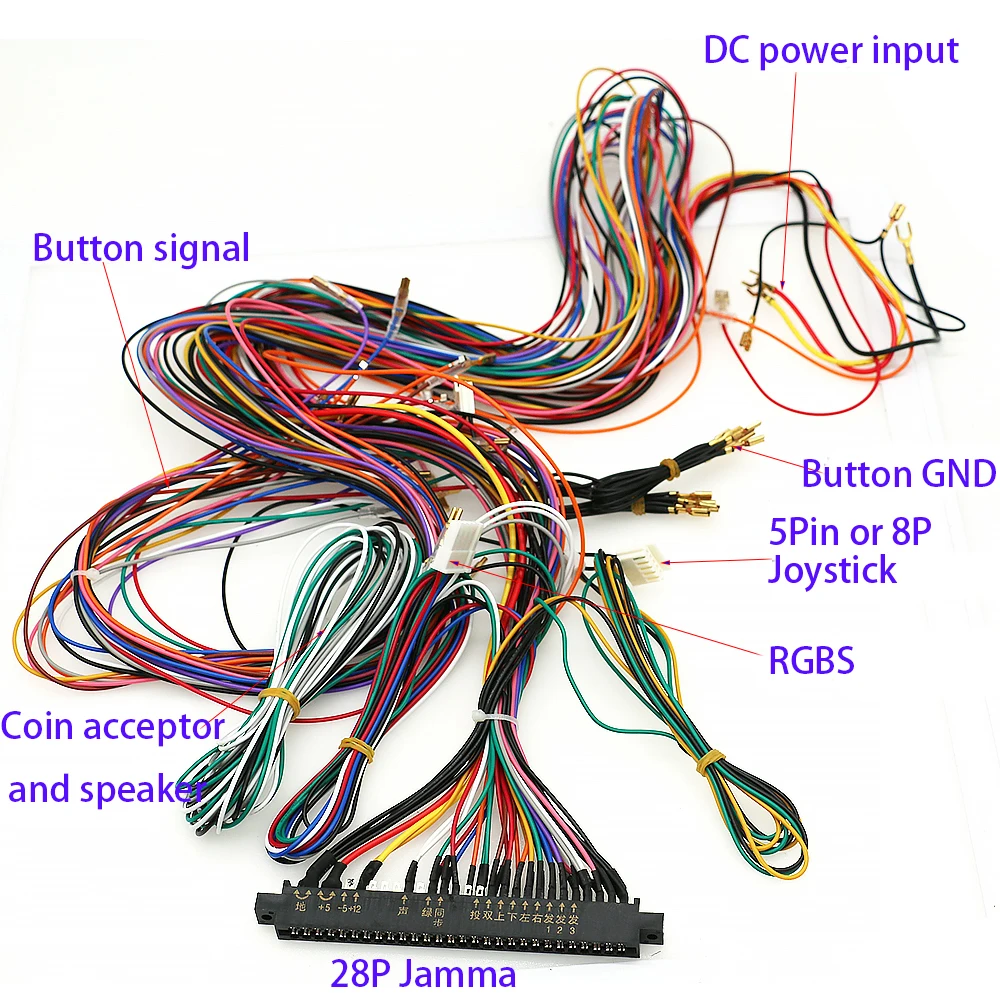 28Pins Stecker Jamma Loom Kabelbaum Für Arcade Box Spiel Bord Joystick Taste Neo Geo Schrank Münze Video Chassis Schnittstelle
