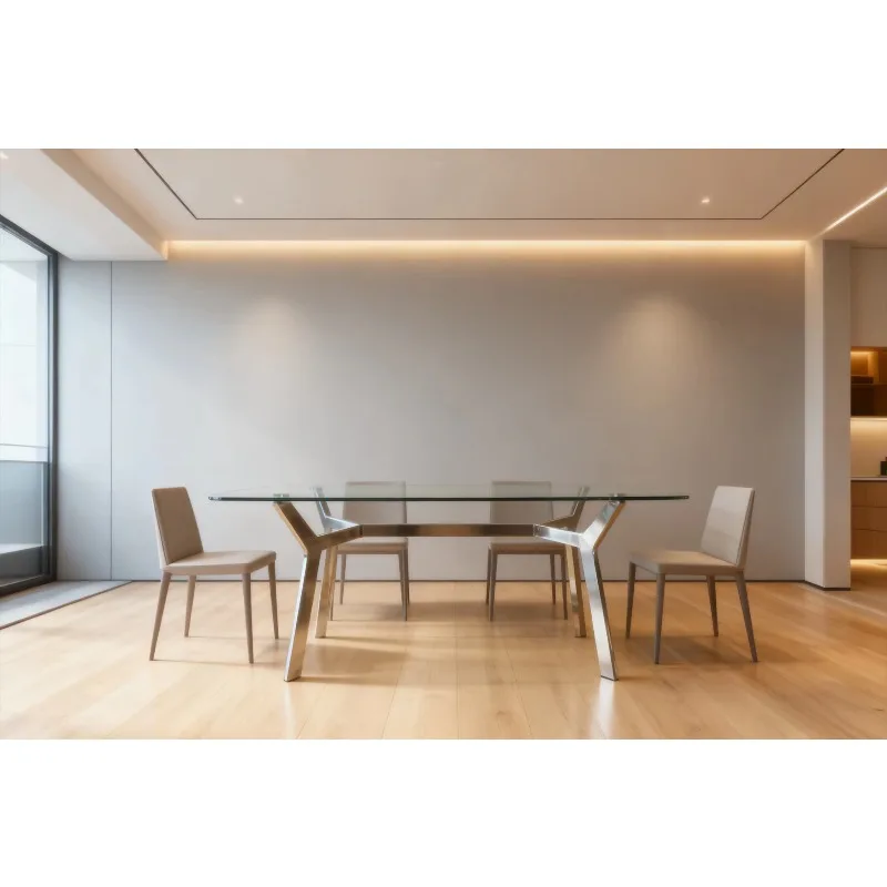 #Modern Simple Style Metal Dining Table Adjustable Height Legs For Apartment Hotel Use 8