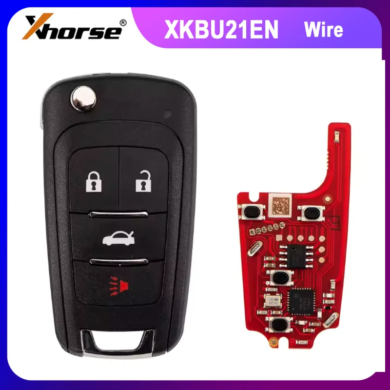 

1/2/5PCS Xhorse VVDI Supper XKBU01EN/XKBU21EN Wire Remote Key For Buick Flip 4 Buttons English Version