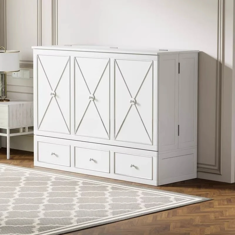 

Full solid wood folding Expansible bed Murphy Wall cabinet Small apartment practical stretching Invisible